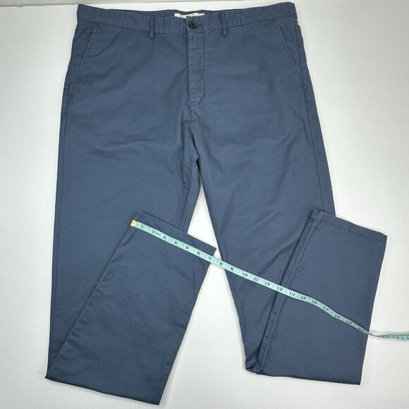 H&M L.O.G.G. Men's Blue Slim-Fit Chino Business Career Pant W38-40/L33.25 - Picture 9 of 11